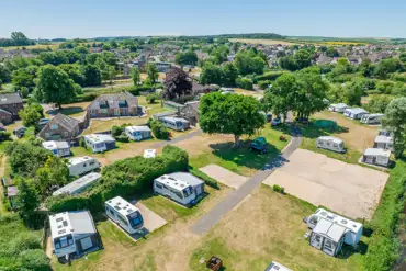 Aerial of the pitches at Whitemead Caravan Park