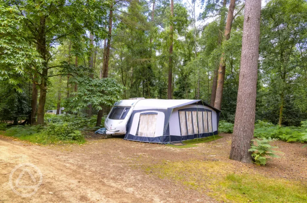 Non electric hardstanding pitches with awning space 