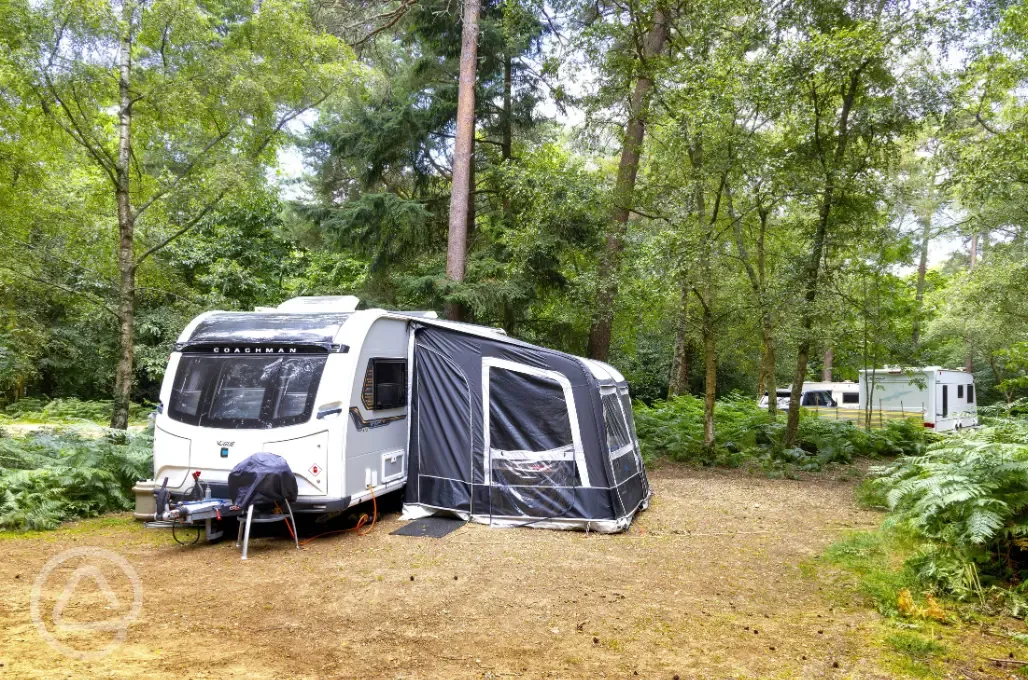 Electric hardstanding pitches with awning space