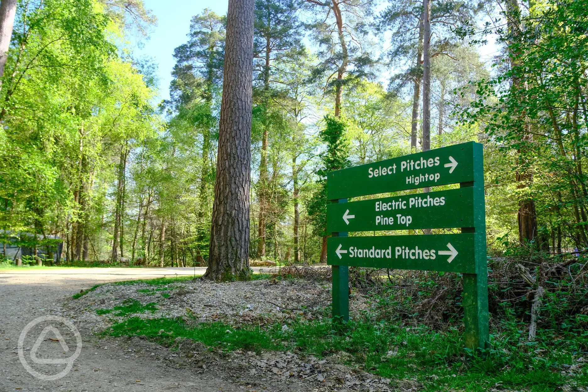 Pitch signs at Setthorns Campsite