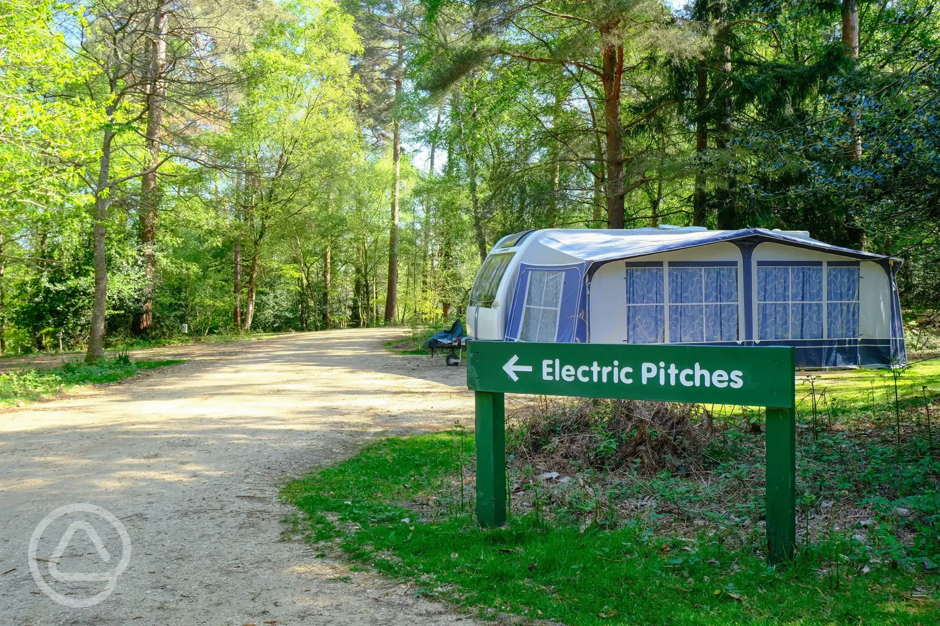 Electric hardstanding pitches with 16 amp hook up
