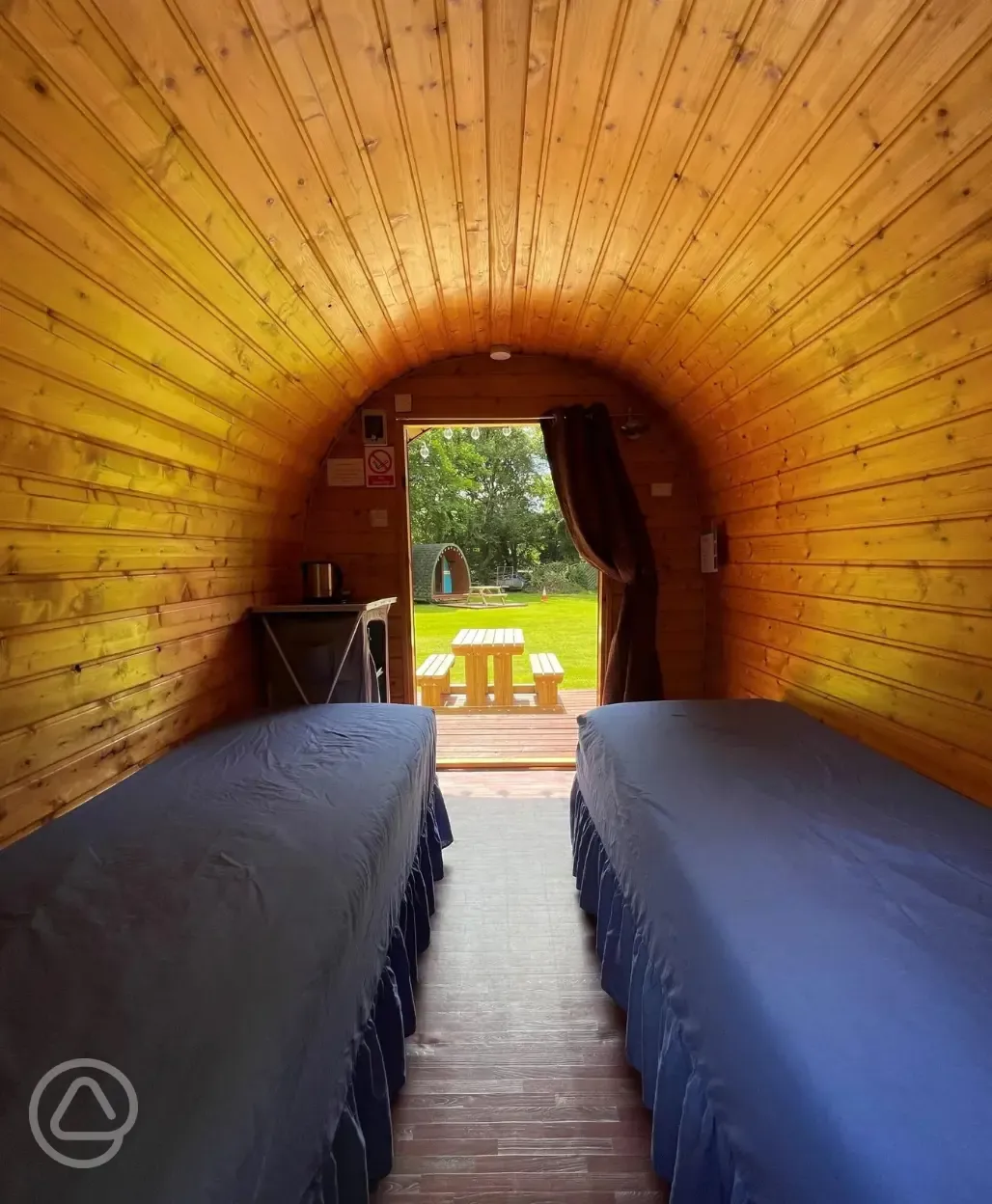 Camping pod interior