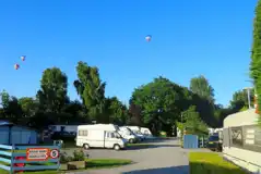 Electric hardstanding touring pitches with views of hot air balloons 