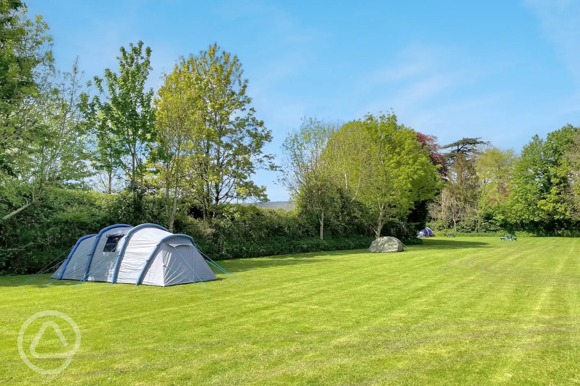 Non electric grass tent pitches