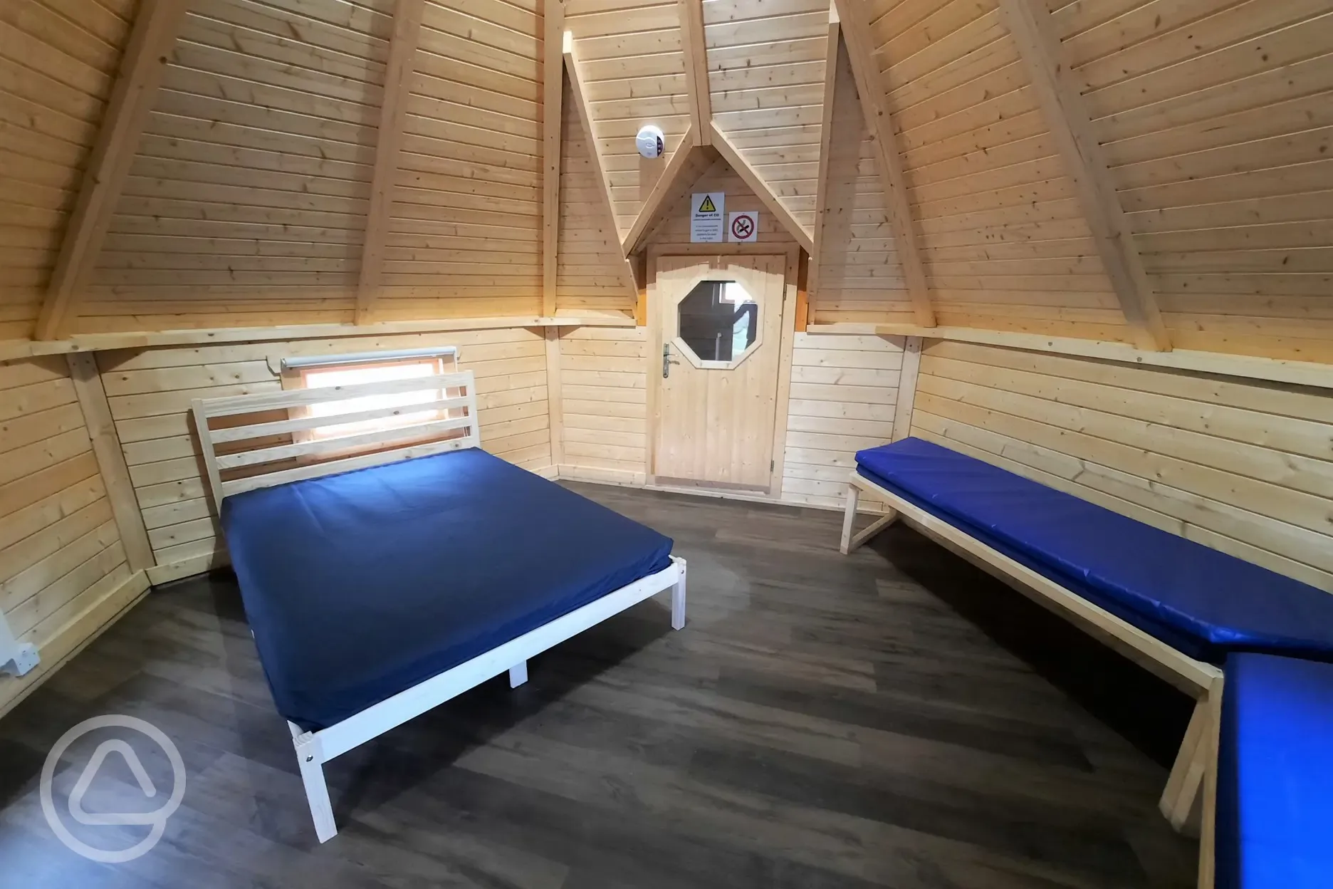 Large camping cabin interior