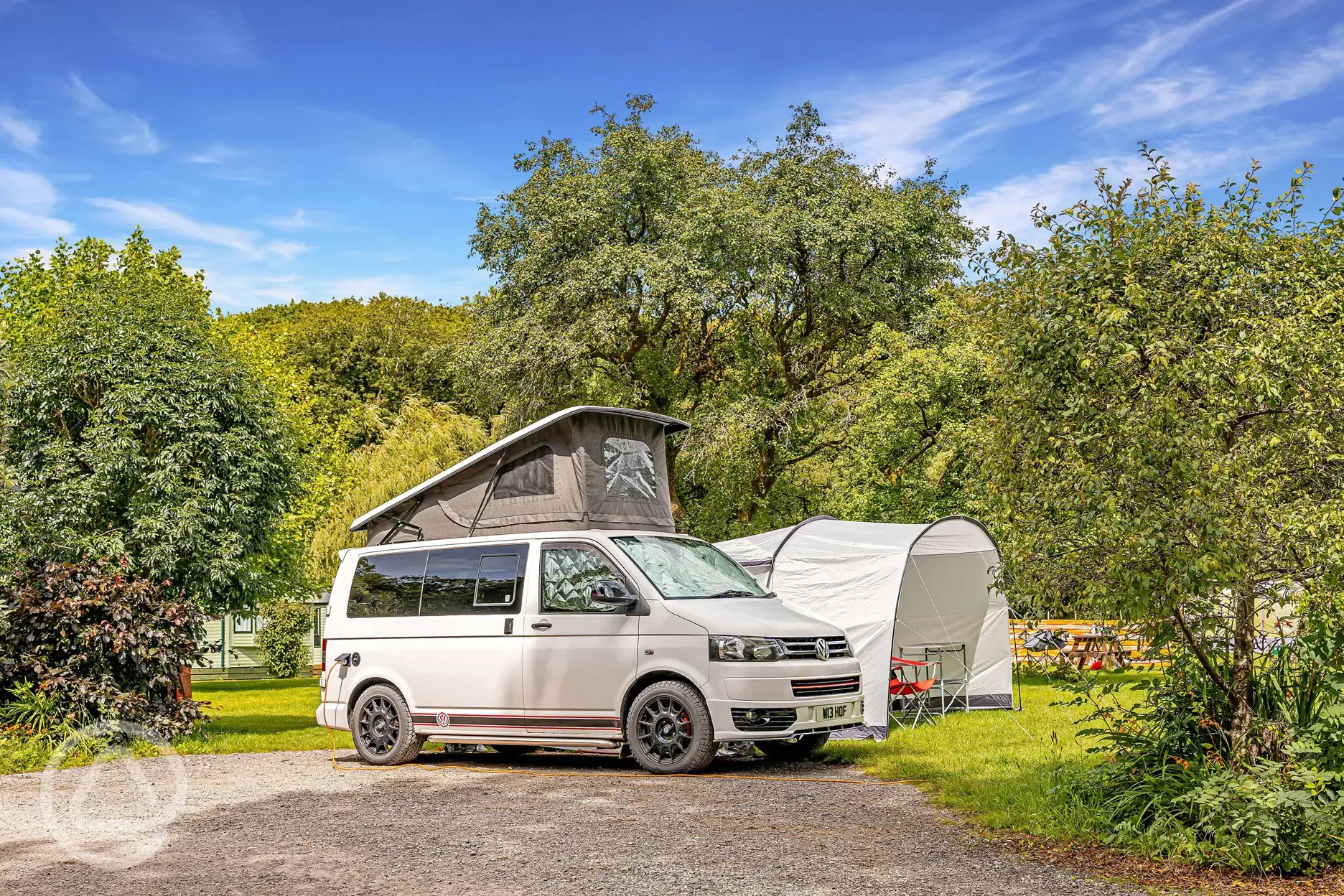 Electric hardstanding pitches with 16 amp hook ups (3m x 7m)