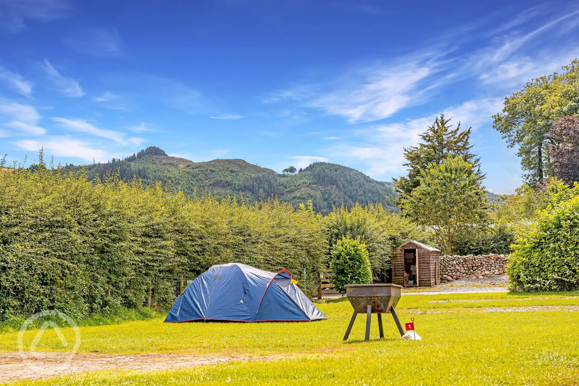 Grass pitches with 16 amp hook ups and fire pits to hire