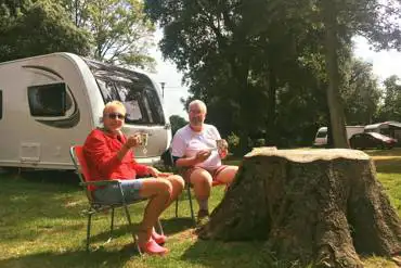Relaxing by the pitch at Quex Holiday Park