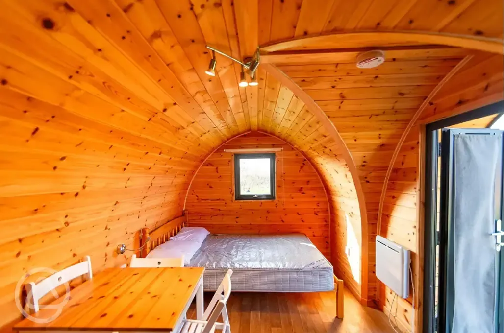 Camping pod interior