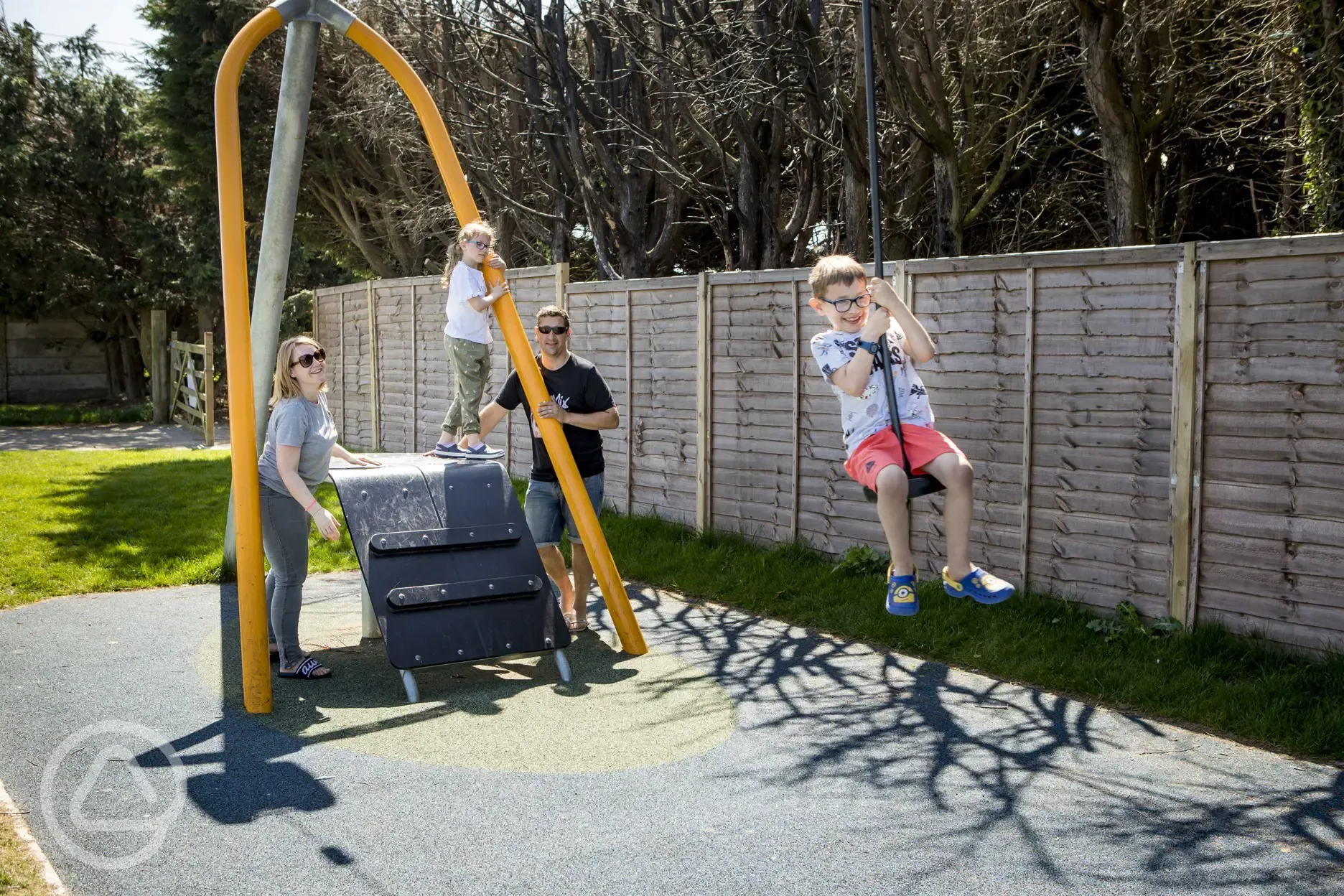 Zip line in the play area