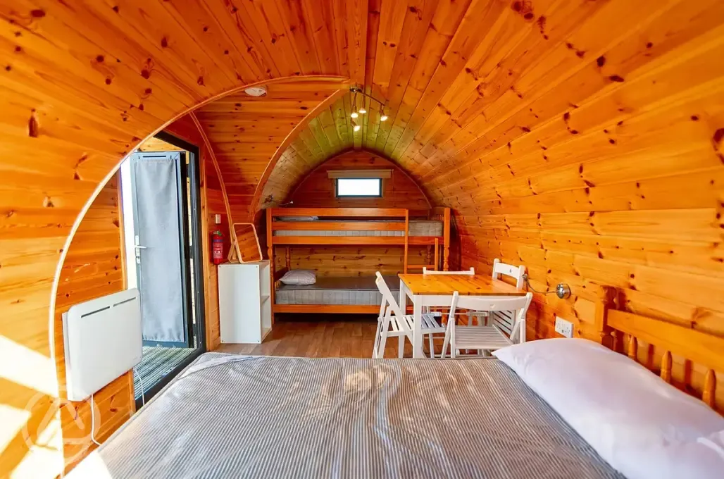 Camping pod interior