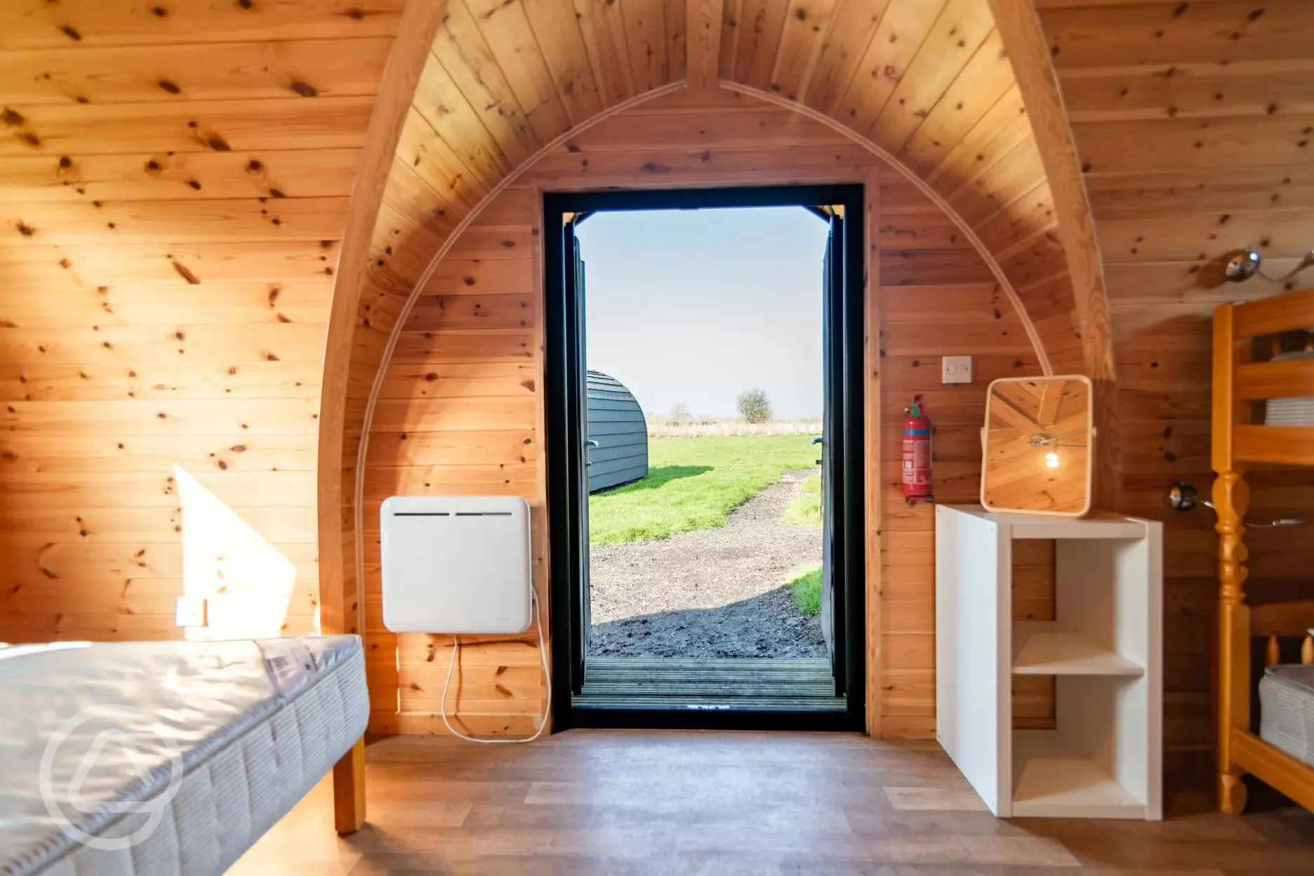 Camping pod interior