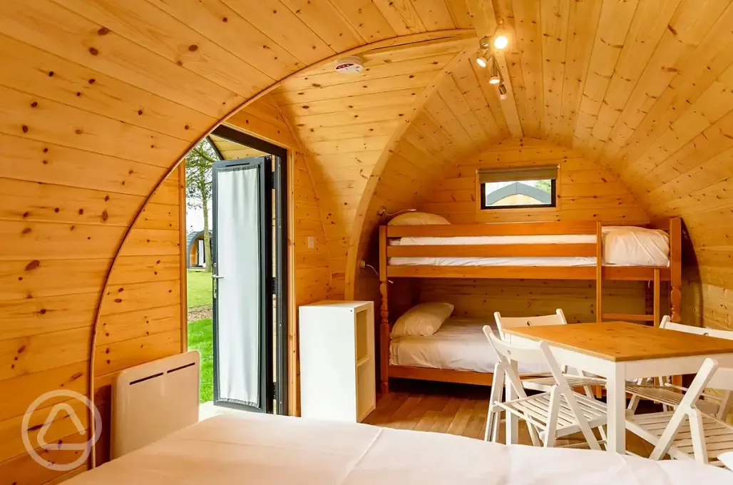 Camping pod interior