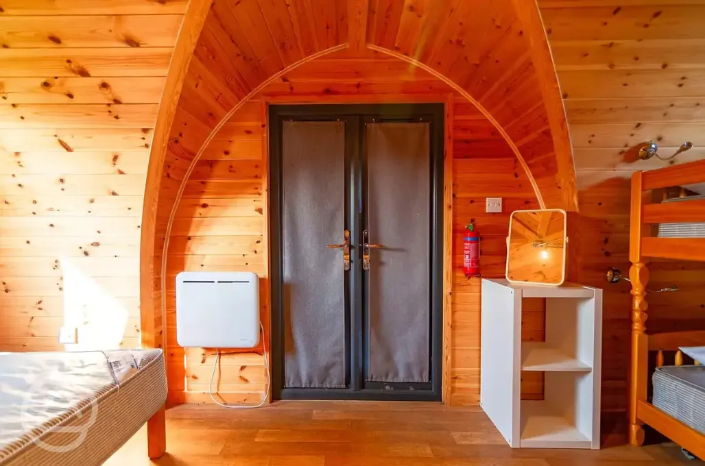 Camping pod interior