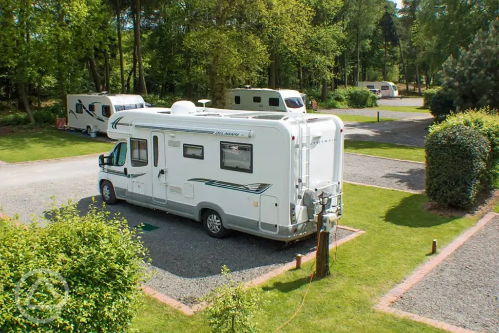 Fully serviced hardstanding touring pitches (10 amp hook ups)