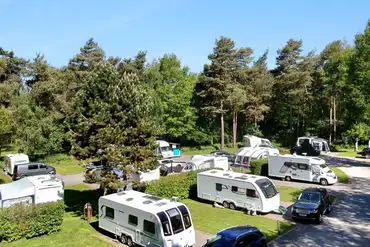 Electric hardstanding and grass pitches at Somers Wood