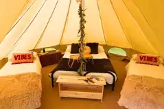 Four person bell tent interior