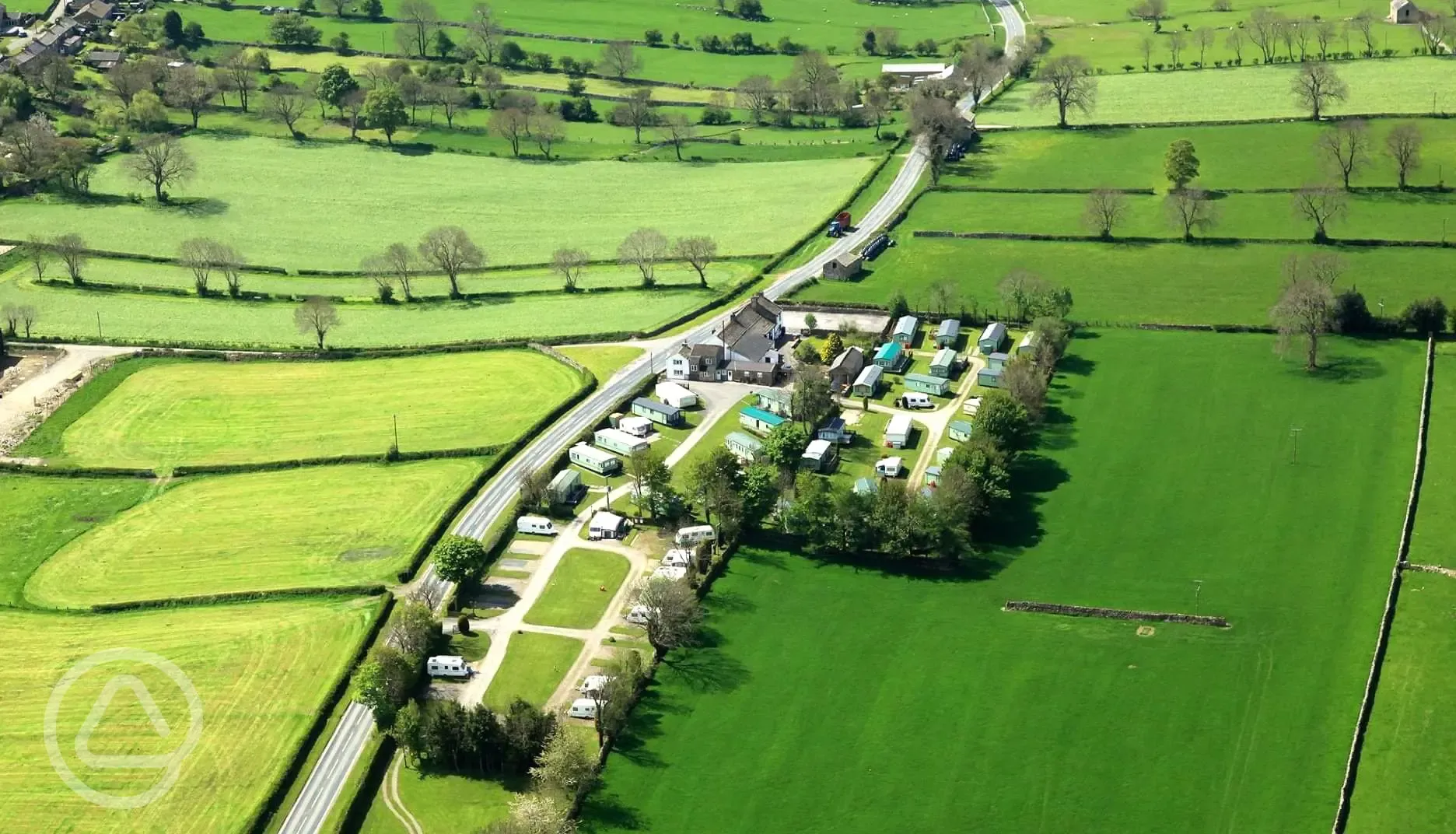 Aerial view of the campsite