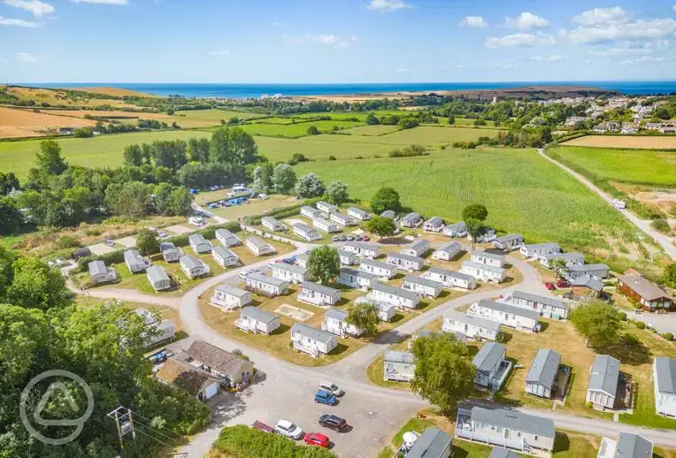 Aerial of the site and coast