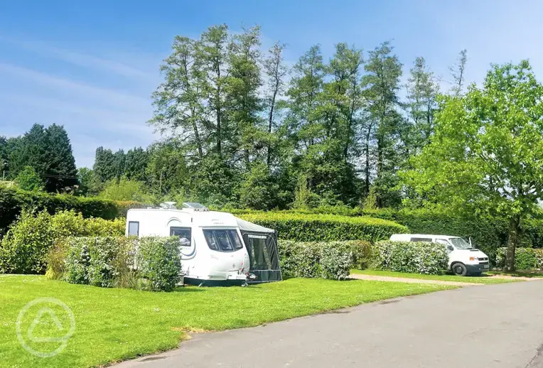 Electric hardstanding touring pitches at Lincomb Lock Caravan Park
