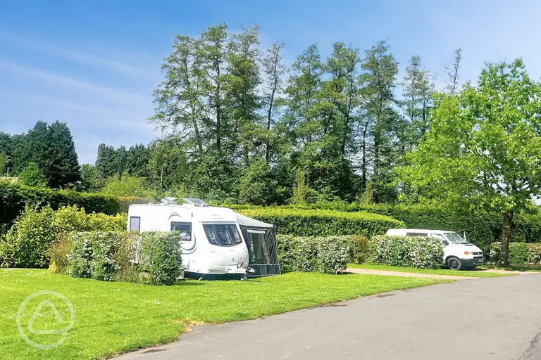 Electric hardstanding touring pitches at Lincomb Lock Caravan Park