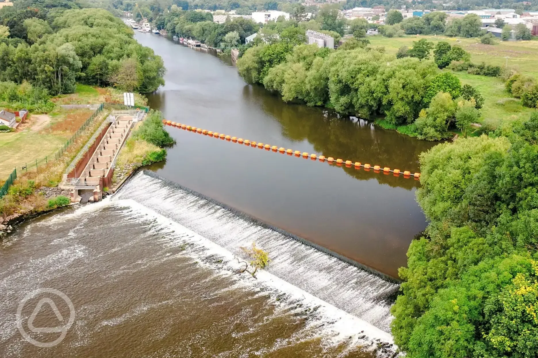 Aerial of the River Severn by the site