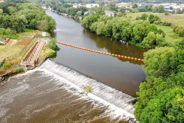 Aerial of the River Severn by the site