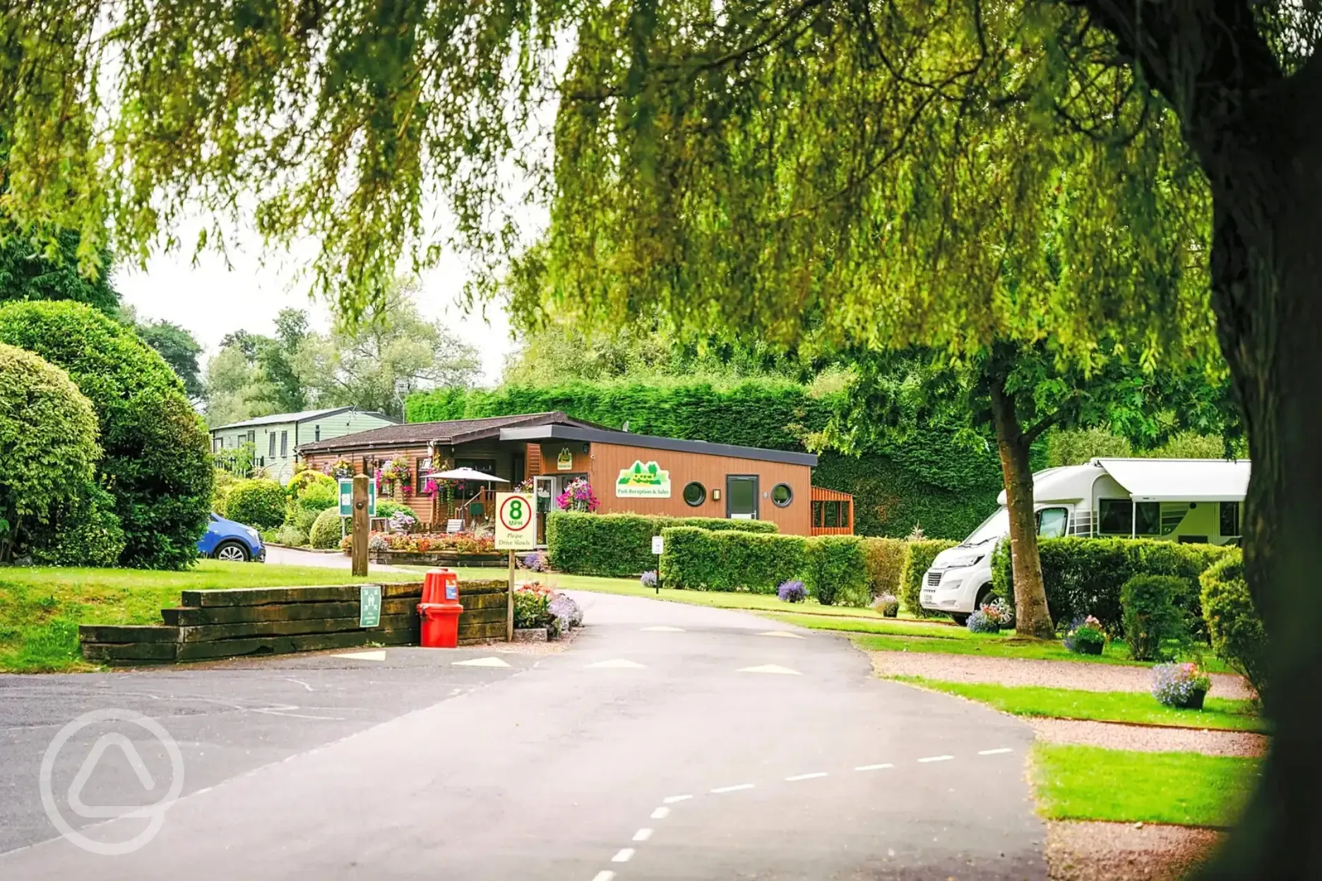 Electric hardstanding touring pitches with 10 amp hook ups by reception