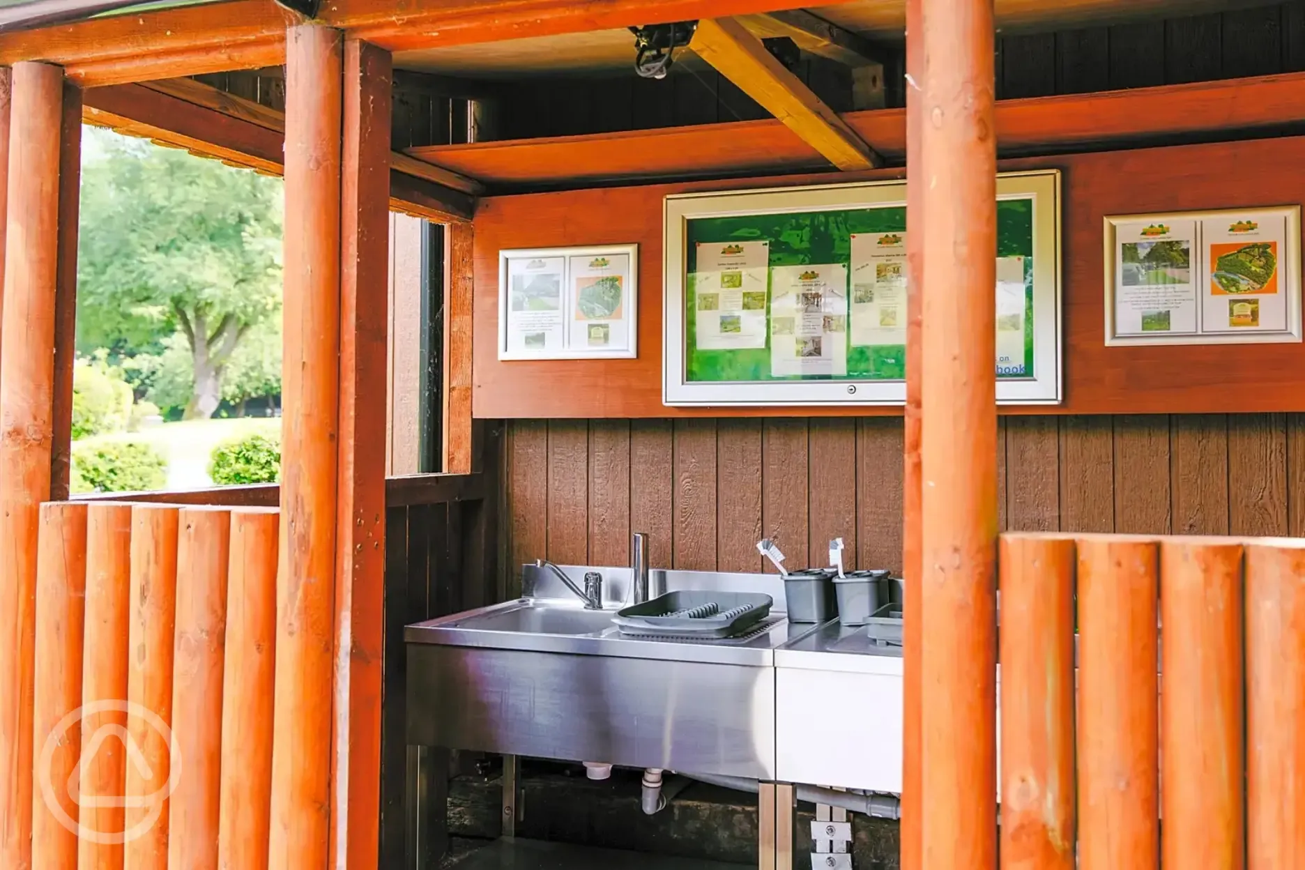 Sheltered washing up area