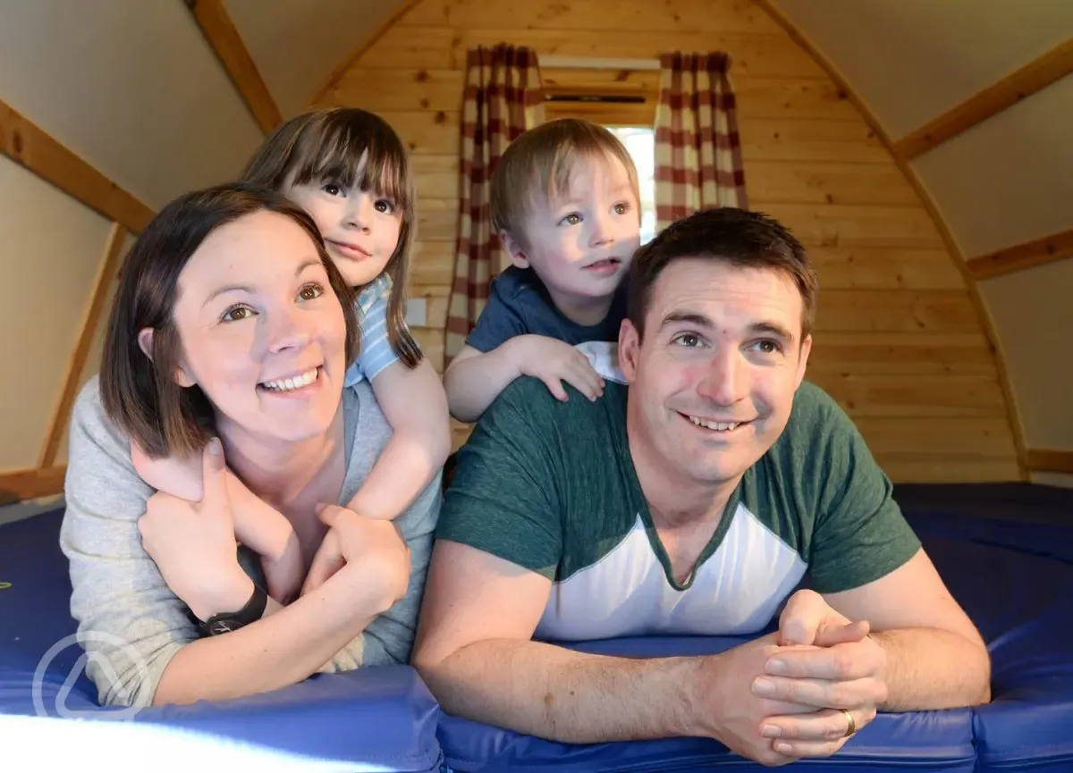 Family glamping in Wigwam pods