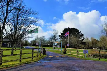 Park Entrance with Flags