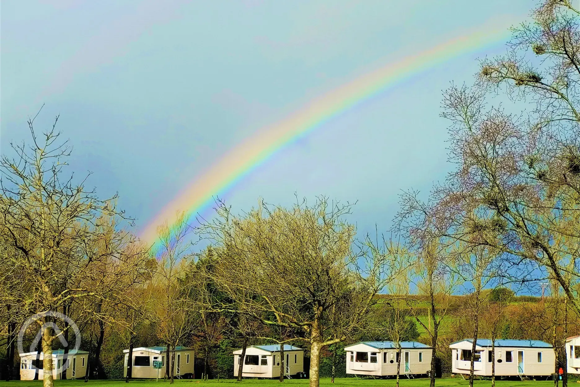 Rainbow above Static Caravans