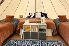 Bell tent double bed and two single beds (bedding provided)