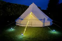 Bell tent at night Bell tent at night