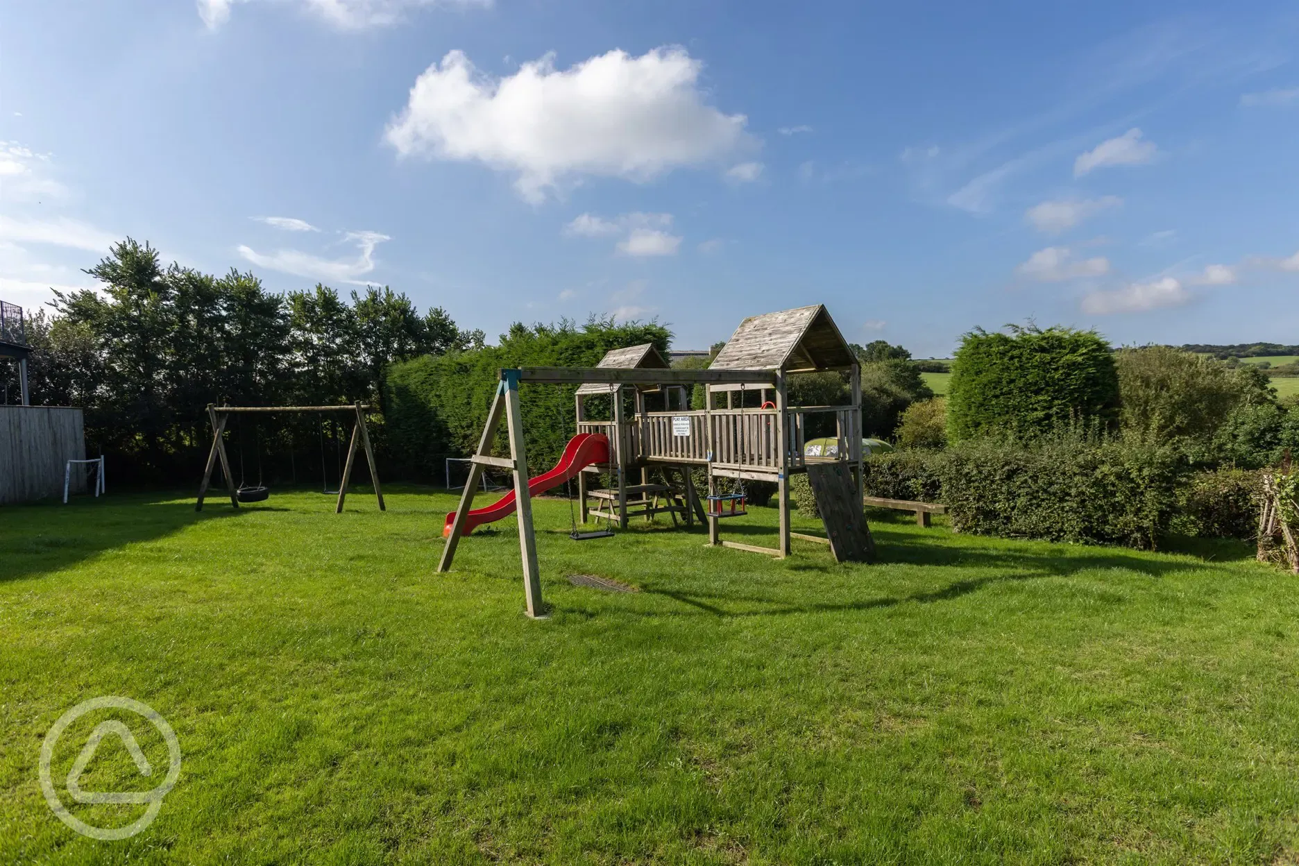 Playground with slides and swings
