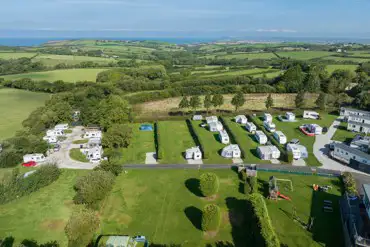 Aerial of the campsite by the coast