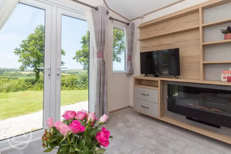 Static caravan interior at Cornish Coasts