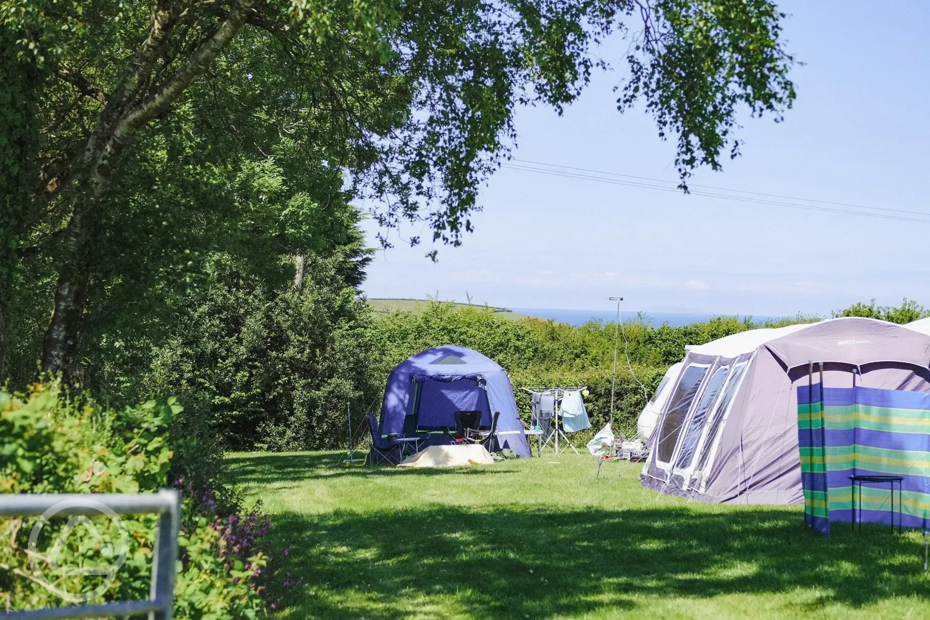 Secluded non electric grass pitches at Cornish Coasts
