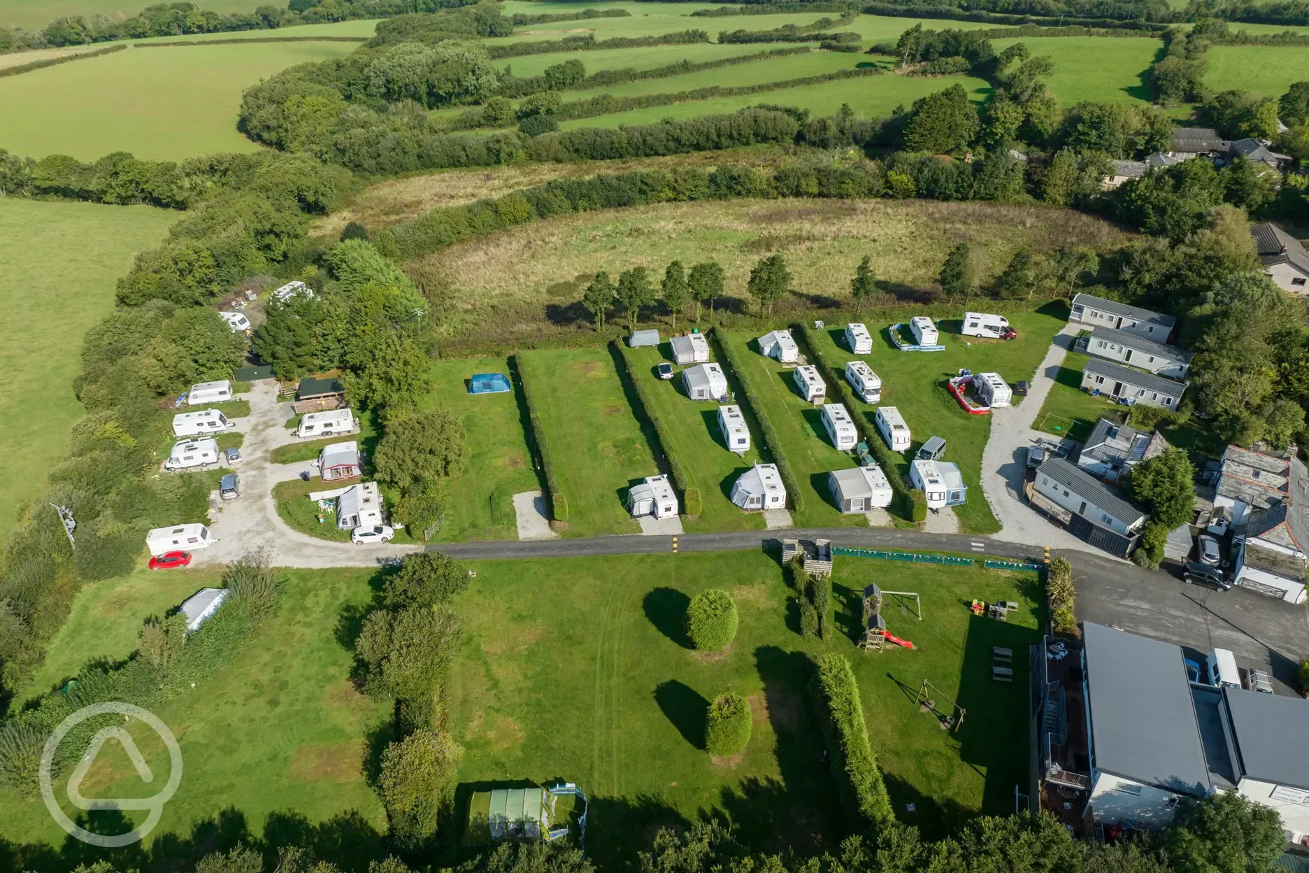 Aerial of Cornish Coasts Caravan and Camping Park