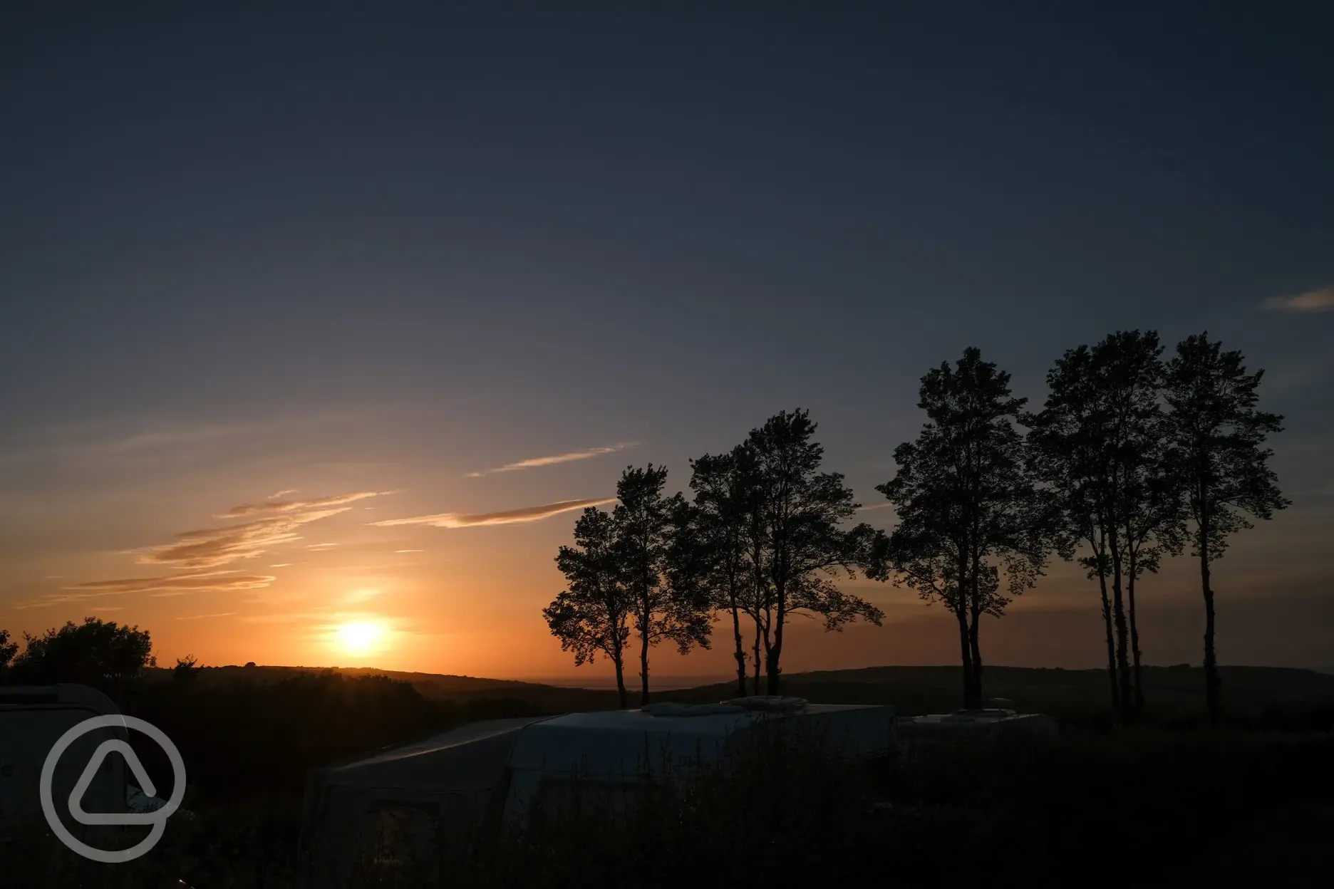 Nearby sunset at Cornish Coasts Caravan and Camping