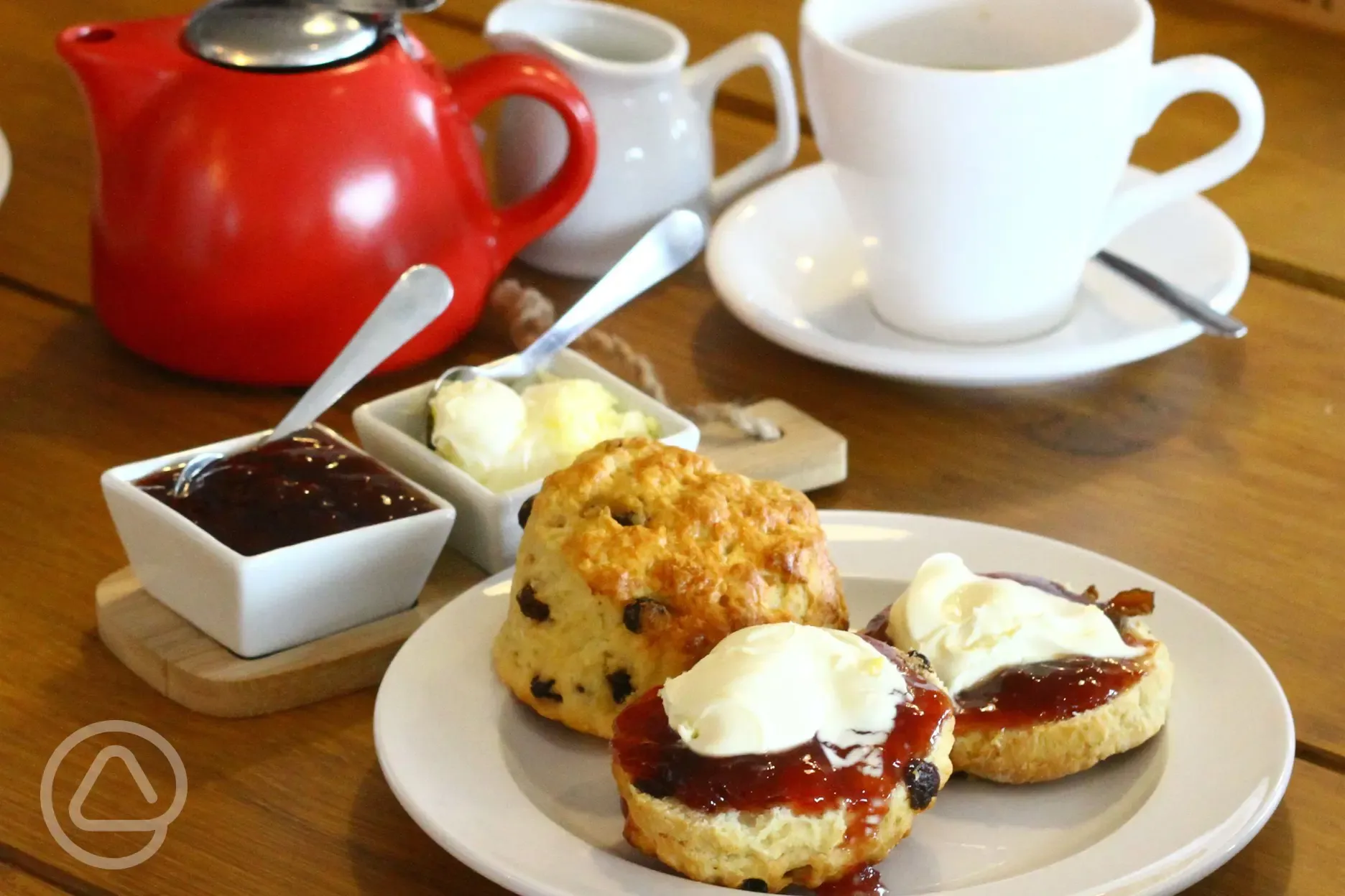 Cream teas from the onsite café at Cornish Coasts