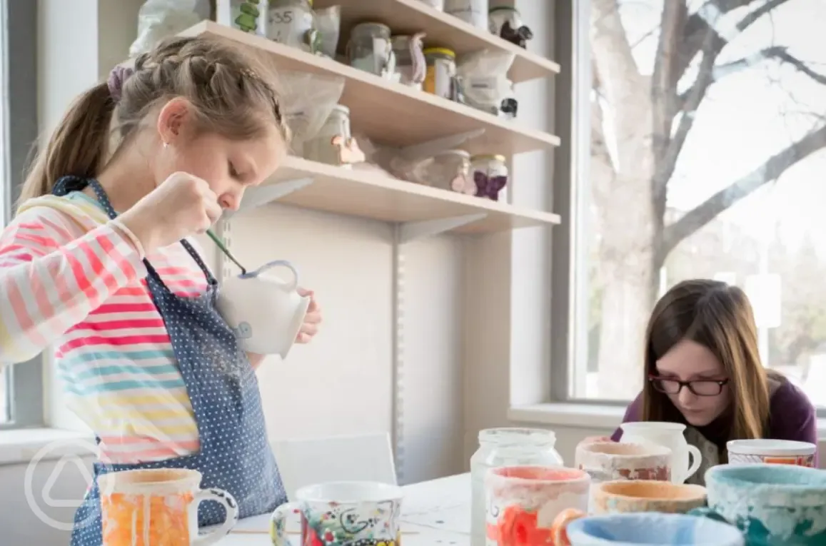 Pottery painting workshop held during school holidays