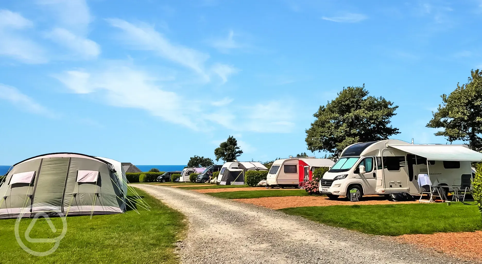 Tents and tourers on grass and hardstanding pitches 