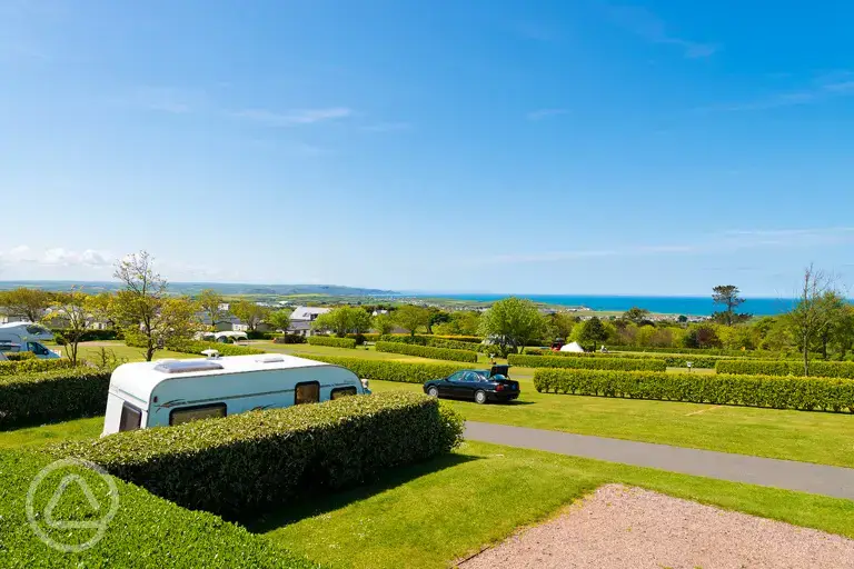 Hardstanding pitches with sea views