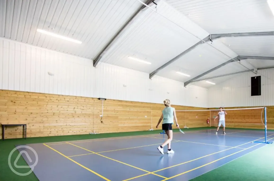 Badminton court, available all year and bookable at reception