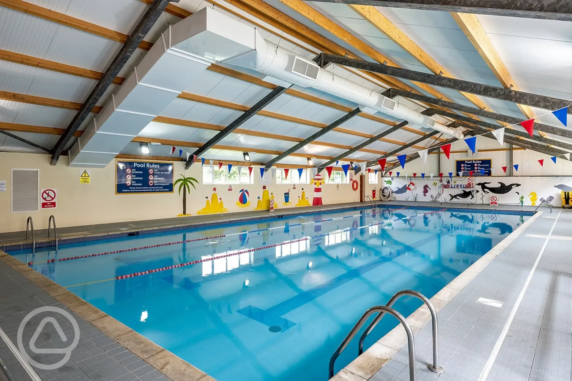 Indoor heated swimming pool, open April to October, charges apply