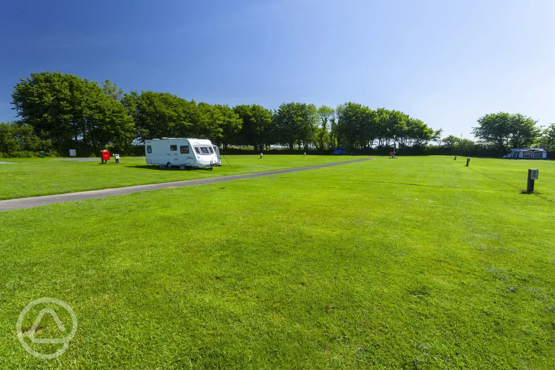 Electric grass caravan pitches