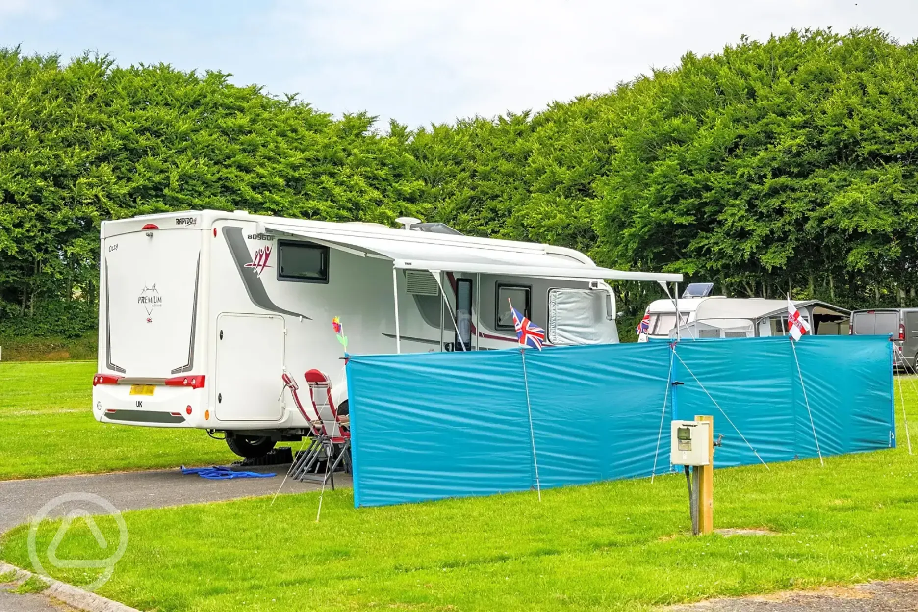 Fully serviced all weather pitches with electric, water and grey waste