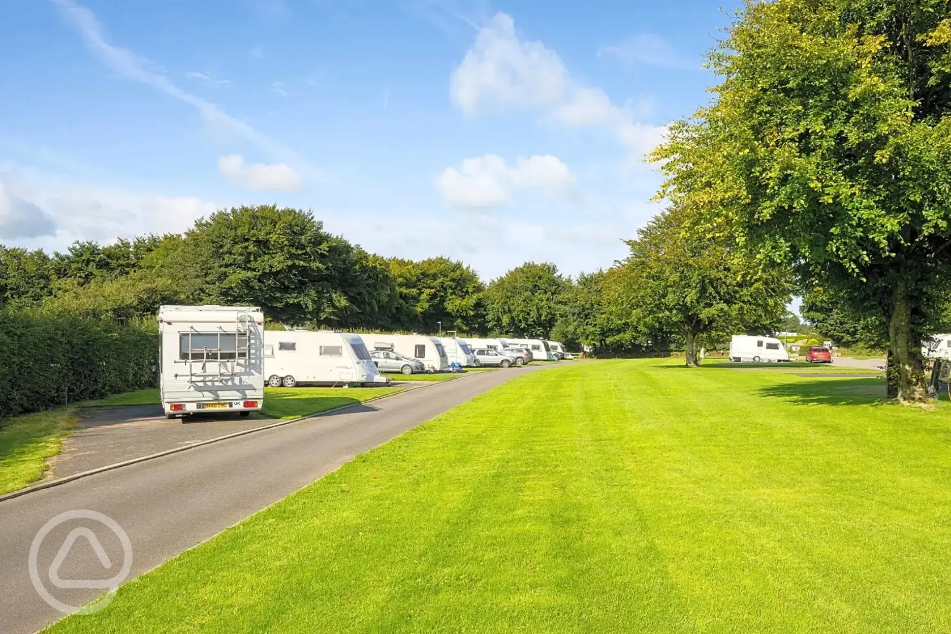 Fully serviced all weather pitches with electric, water and grey waste