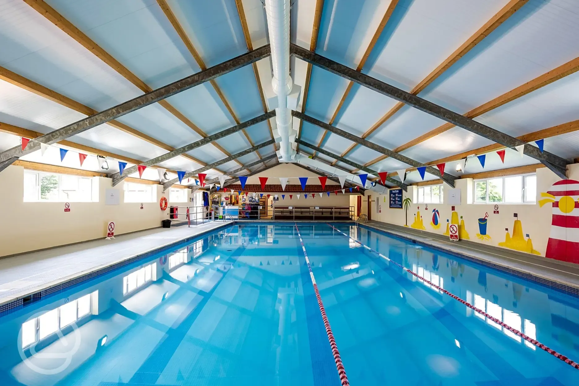 Indoor heated swimming pool, open April to October, charges apply